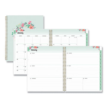 Blue Sky® Laurel Weekly-monthly Planner, Laurel Floral Artwork, 11 X 8.5, Green-pink-orange Cover, 12-month (jan To Dec): 2022 freeshipping - TVN Wholesale